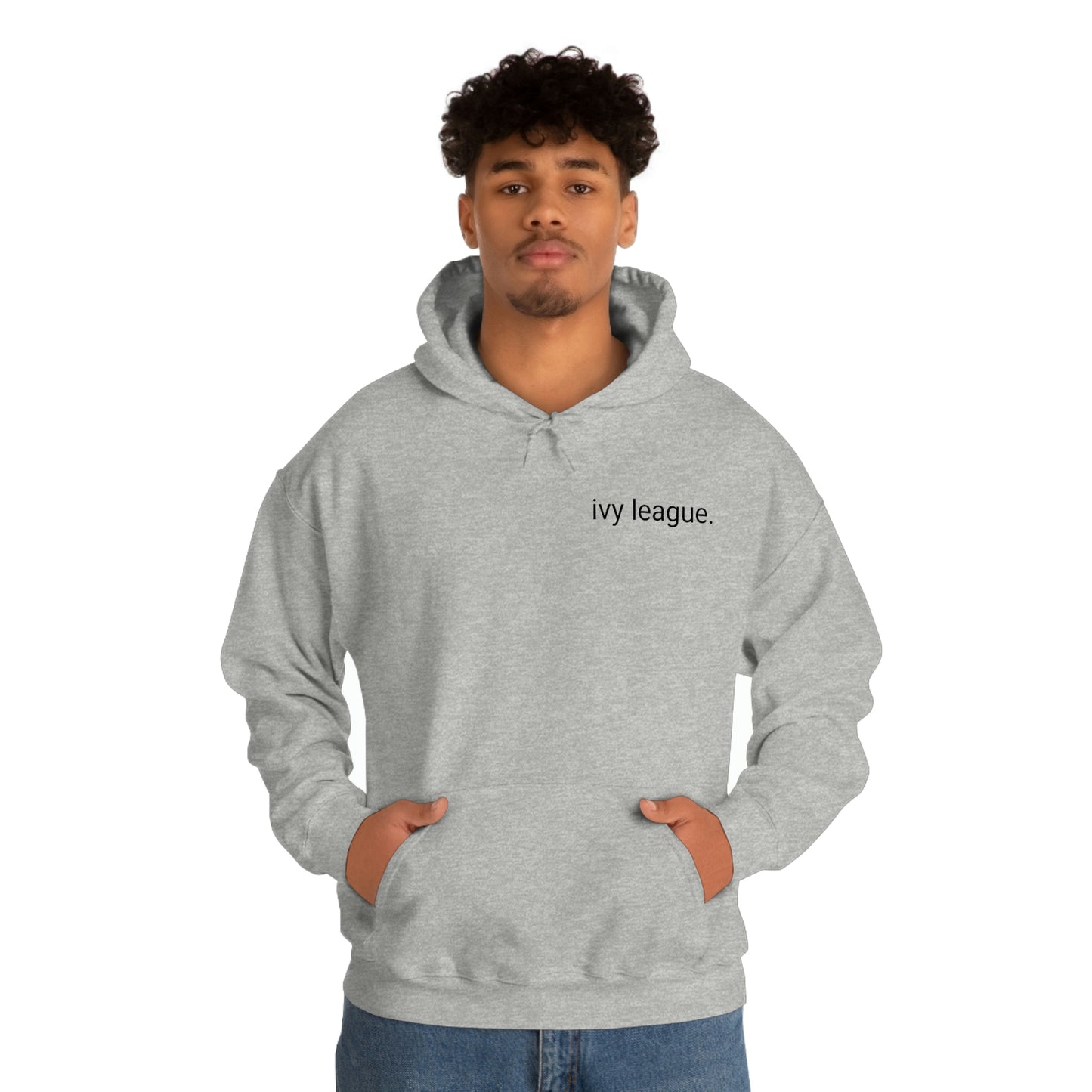Ivy League 2 sided Back Logo Hoodie (Black, Grey or White Available)