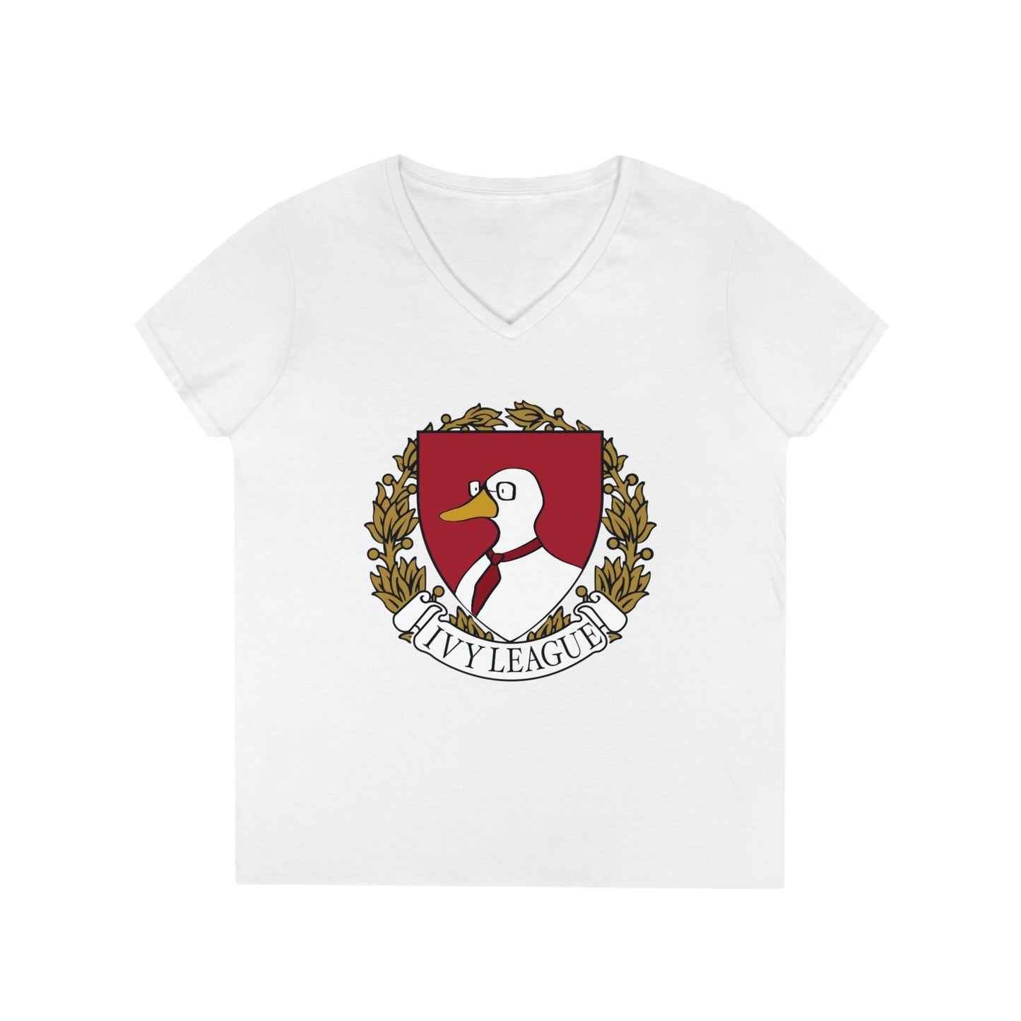 Ivy league Ladies' V-Neck T-Shirt (Black or White Available)