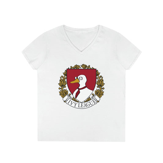 Ivy league Ladies' V-Neck T-Shirt (Black or White Available)